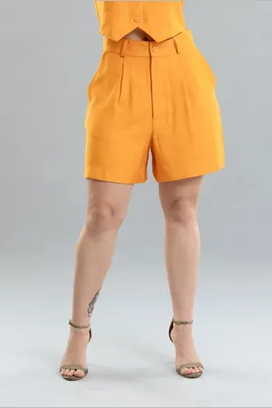 Dialogo Jeans Shorts Jorts Feminino Color em Viscose Dialogo