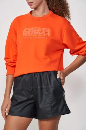 Colcci Blusão Moletom Logo Solar Texturizado Laranja