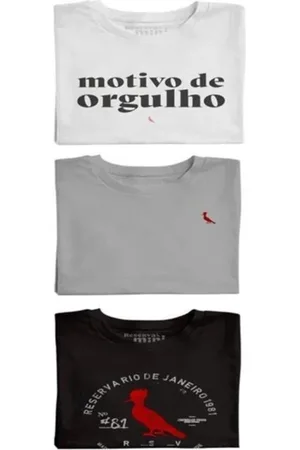 Reserva Infantil - Kit 3 Camisetas Carimbo Gaze Brasa E Orgulho