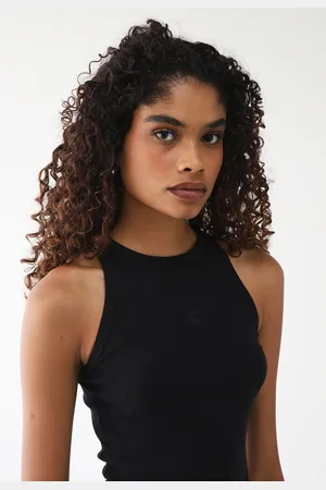 Calvin Klein Regata Canelada Ajustada Logo Preta