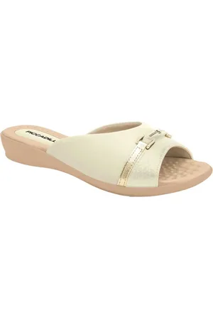 Piccadilly Tamanco Feminino Off White Ouro 500375-4