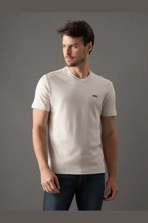 Calvin Klein Camiseta Masculina Logo Suedine Calvin Klein - Areia