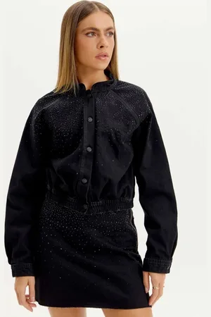 My Favorite Things Jaqueta Bomber Jeans Brilho