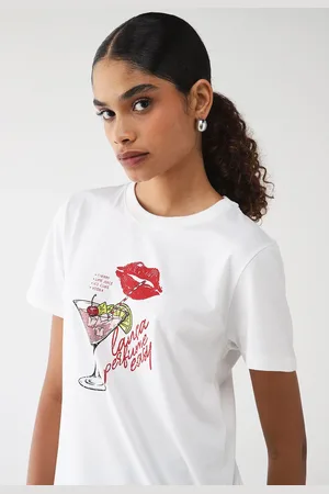 LANCA PERFUME Camiseta Reta Estampada Branca