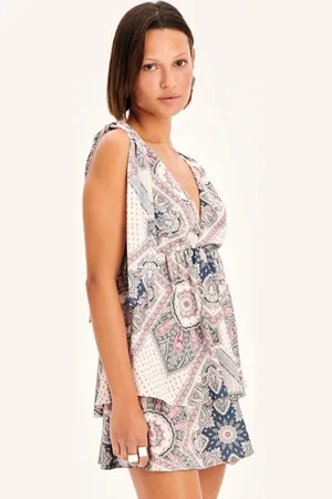 My Favorite Things Vestido Curto Estampado Com Babados