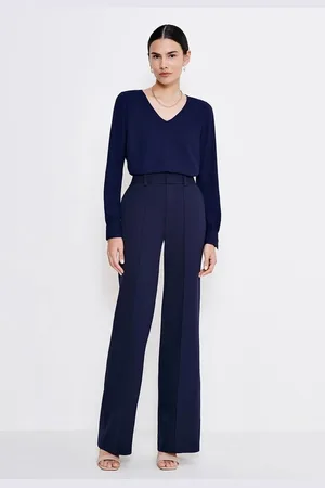Principessa Calça Wide Leg de Alfaiataria com Nervura Cleonice