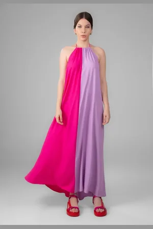 Traymon Vestido Longo Duo Color Pink / Lilás