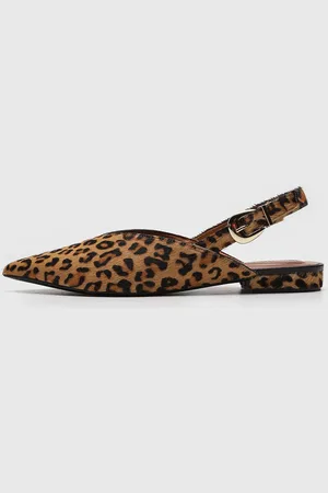 Loucos e Santos Sapatilha Slingback Animal Print Onça