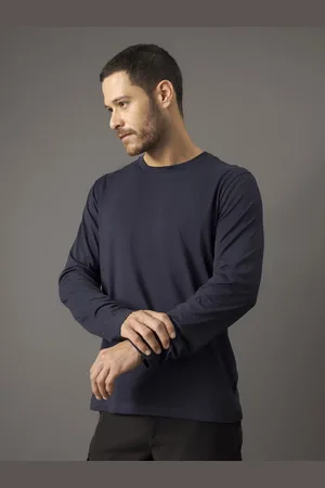 Calvin Klein Camiseta Masculina Pima Manga Longa Calvin Klein - Marinho