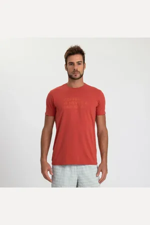 DOCTHOS Camiseta Manga Curta Slim Never A Bad Idea Camiseta Manga Curta Slim Never A Bad Idea 143 Terracota M