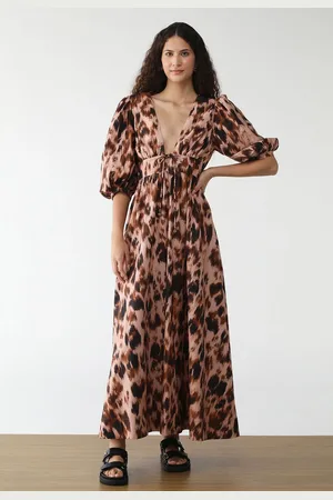 Gentleman Farmer Vestido Longo Risquinho de Onça