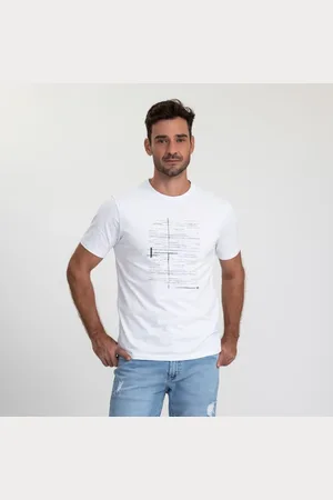 DOCTHOS Camiseta Manga Curta Slim Pima Abstrata Camiseta Manga Curta Slim Pima Abstrata 001 P