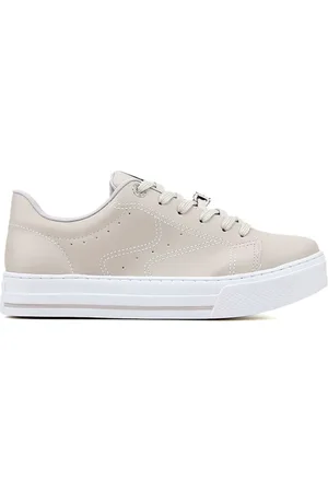 VIA MARTE Tênis Casual Feminino Flatform Bege