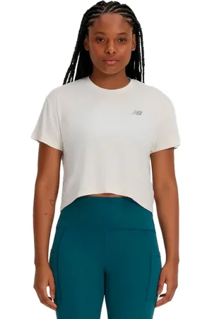 New Balance Cropped Feminino Drapey Off White
