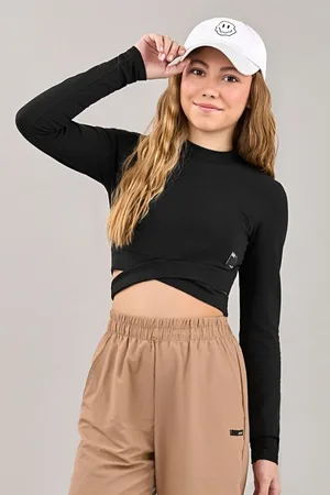Elian Infantil - Blusa Juvenil Menina Cropped Transpasse Beats