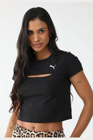 PUMA Camiseta Cropped Slim Wardrobe Baby Preta
