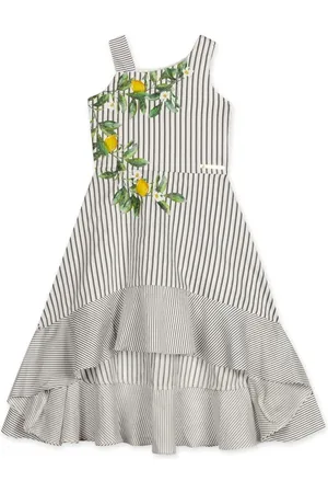 Lilica Ripilica Infantil - Vestido Midi Listrado Feminino