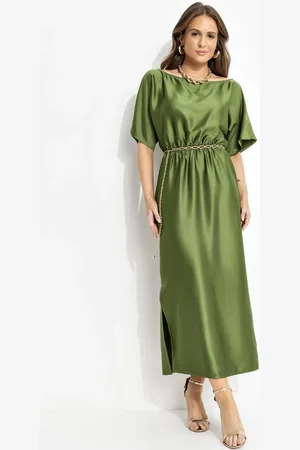 QUINTESS Vestido Feminino Em Crepe Plano