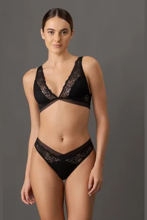 Calvin Klein Calcinha Fio Dental Black Geo Calvin Klein Underwear - Preto