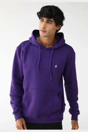 Volcom Blusa de Moletom Flanelada Fechada Com Capuz Roxa