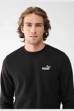 PUMA Blusa de Moletom Flanelada Fechada Logo Preta