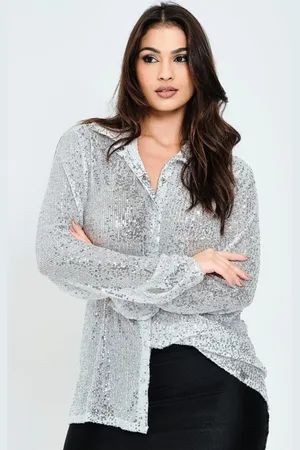 Planet Girls Camisa Feminina Social Paetê