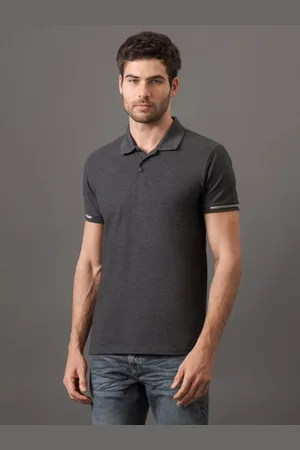 Calvin Klein Polo Masculina Slim Meio Friso - Chumbo