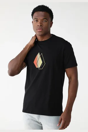 Volcom Camiseta Reta Estampada Preta
