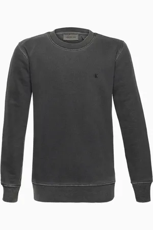 Calvin Klein Infantil - Casaco Menino Moletom Monograma - Chumbo