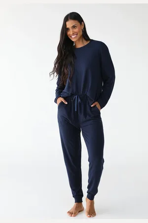 Malwee Conjunto de Pijama Longo Liso Azul-Marinho