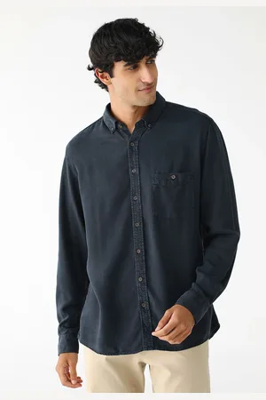 Dudalina Camisa Slim Lisa Azul-Marinho