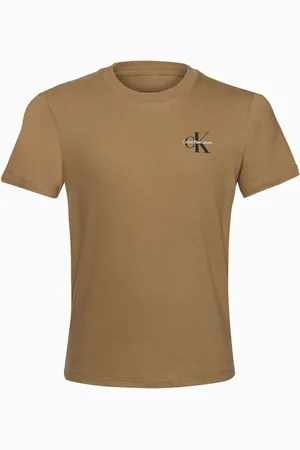 Calvin Klein Infantil - Camiseta Menino Re Issue Peito - Havana
