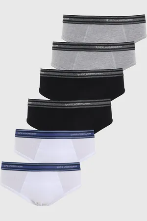 LUPO Kit 6pçs Cueca Slip Logo Cós Branca