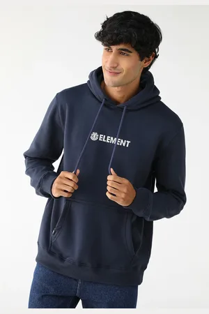 Element Blusa de Moletom Flanelada Fechada Reta Fech Blazin Center Azul-Marinho