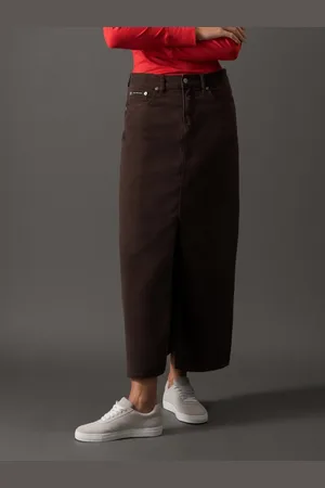 Calvin Klein Saia Feminina Color Longa - Cafe