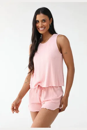Malwee Conjunto de Pijama Curto Canelado