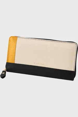 Mariart Carteira de Couro 552N Off White/Gold/Preta