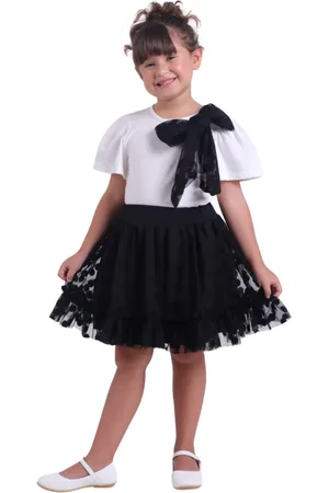 Muvile Fantasias Infantil - Conjunto Blusinha Cotton Com Saia de Tule Poa Muvile Petit