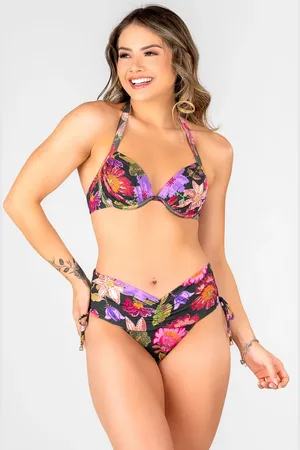 Summer Soul Biquíni Com Bojo Cintura Baixa Floral Preto