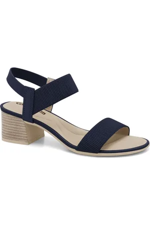COMFORTFLEX Sandália Feminina Salto Bloco Com Elástico Marinho 2456401-4