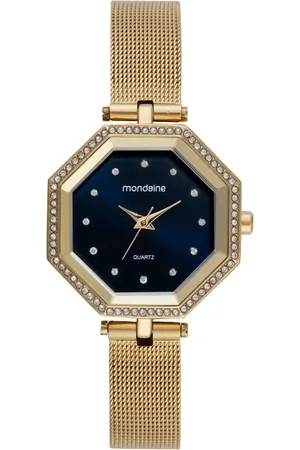 Mondaine Relógio Feminino Malha de Aço Cristais Cravejados