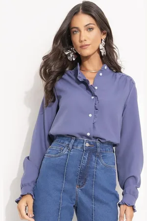 QUINTESS Blusa Feminina Em Crepe Plano