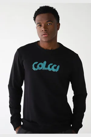 Colcci Blusa de Moletom Flanelada Fechada Reta Logo Preta