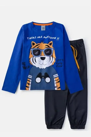 KeKi Boys Infantil - Conjunto Masculino Meia Estação Tigers Are Awesome 0317