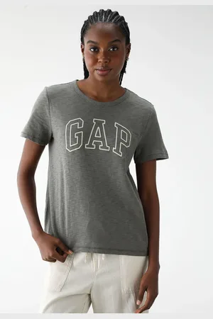 GAP Camiseta Reta Logo Grafite