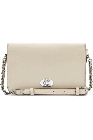 Guess Bolsa Ballantyne Mini Crossbody Flap Off White
