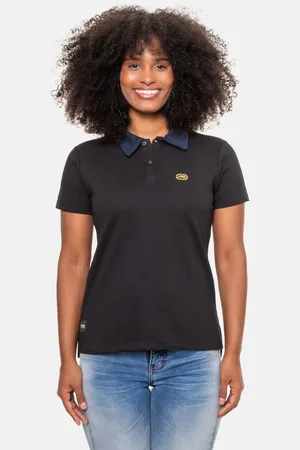 Ecko Camisa Polo Feminina Kubi Preta