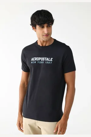 Aeropostale Camiseta Reta Logo Preta