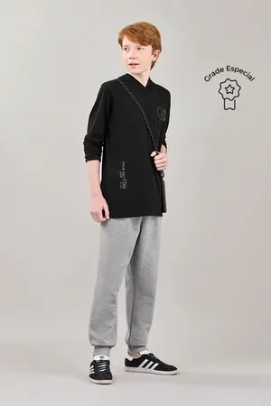 Elian Infantil - Calça Jogger Juvenil Menino Moletom Beats