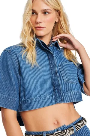 Reversa Cropped Jeans Stripe